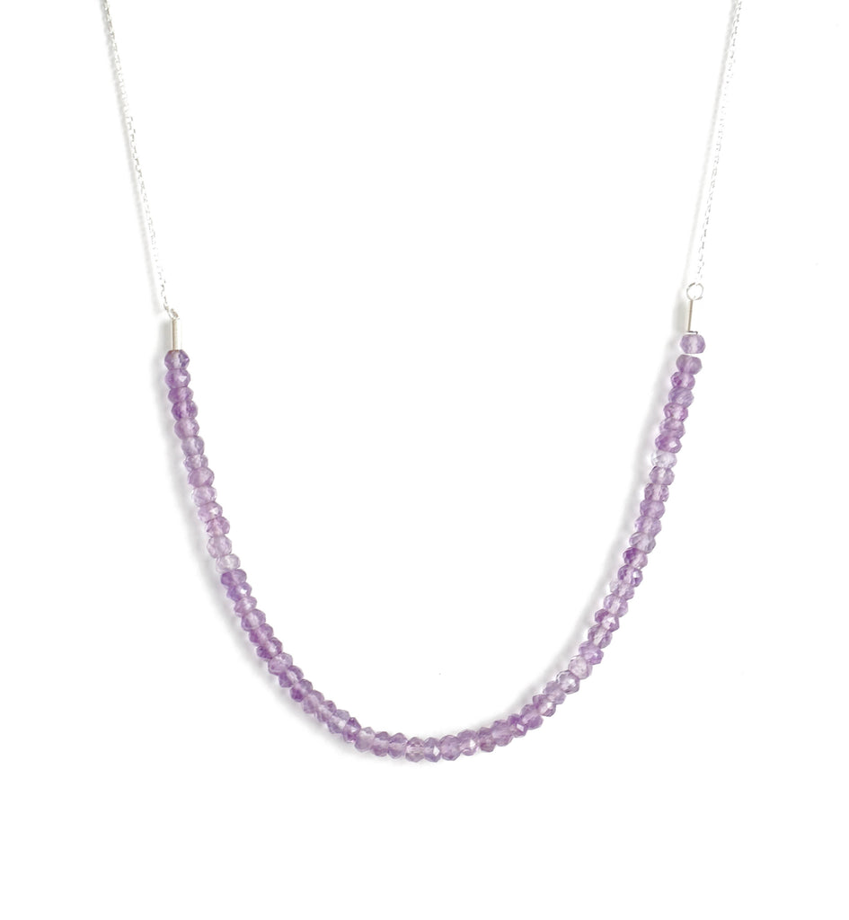 Amethyst necklace with silver chain