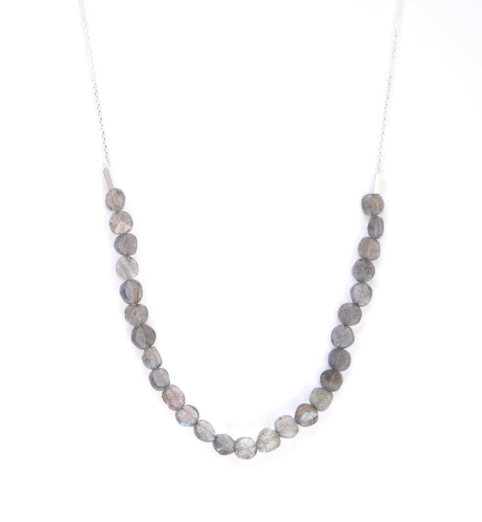 labradorite necklace with silver chain