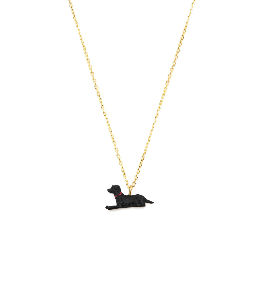 Dog animal gold plated silver necklace