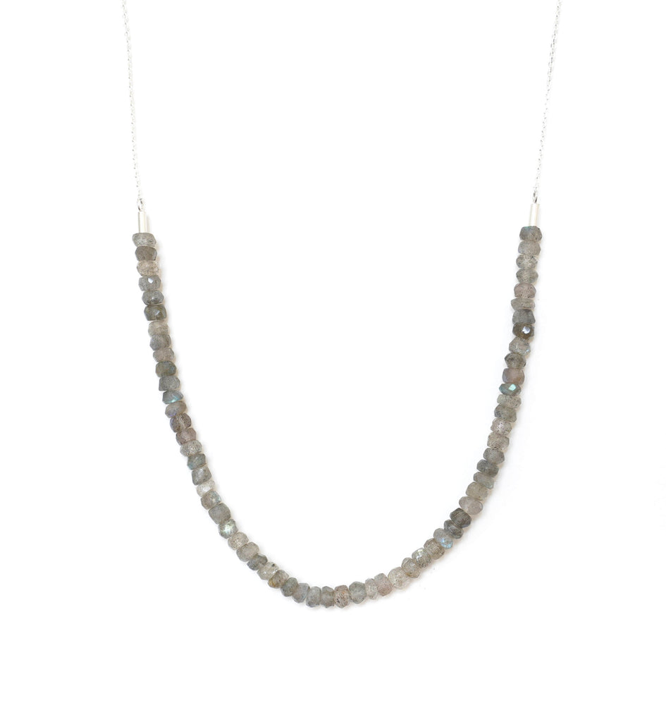 labradorite necklace with silver chain