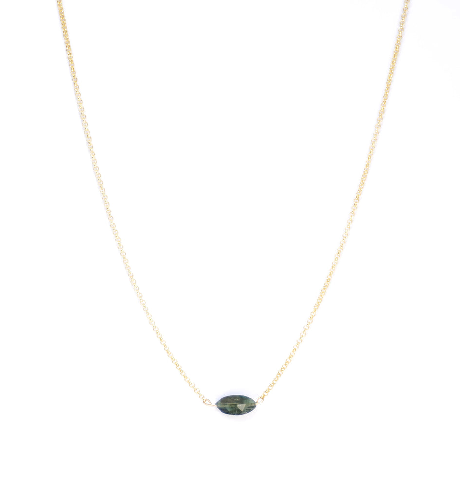 tourmaline gold plated silver necklace