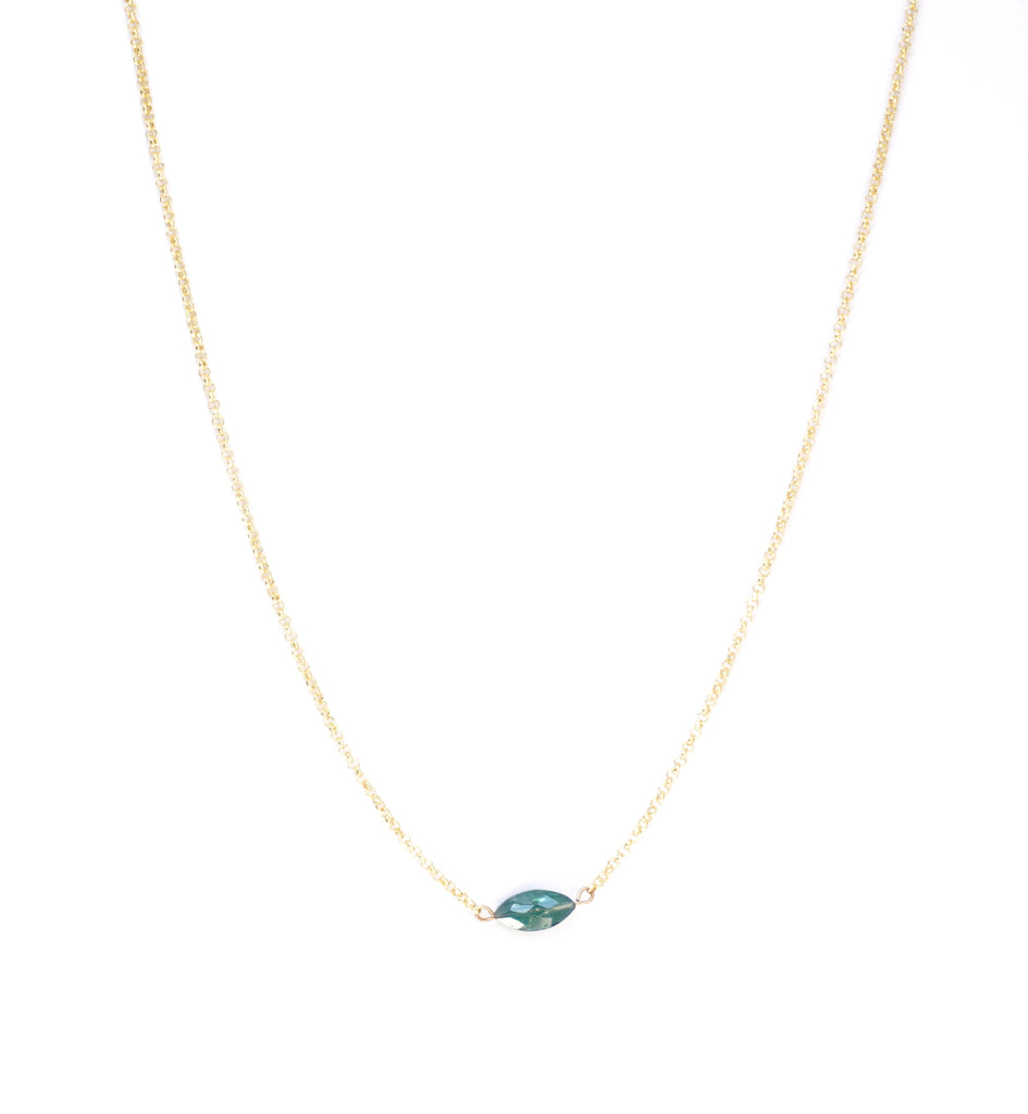 tourmaline gold plated silver necklace